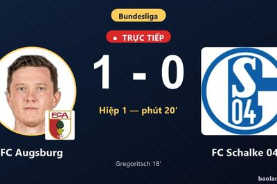 TRỰC TIẾPTrực tiếp FC Augsburg vs FC Schalke 04: FC Augsburg mở tỷ số