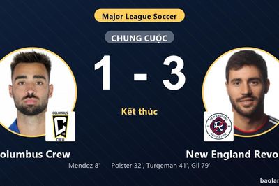 Ngược dòng đánh bại Columbus Crew 1-3, New England Revolution giữ vững vị trí thứ 5