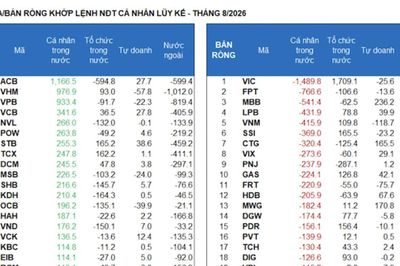 VN-Index tăng gần 100 điểm trong tháng 8, chủ yếu nhờ VIC và TCB