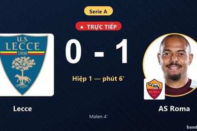 TRỰC TIẾPTrực tiếp Lecce vs AS Roma: AS Roma mở tỷ số