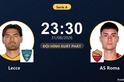 TRỰC TIẾPTrực tiếp Lecce vs AS Roma: Đội hình xuất phát