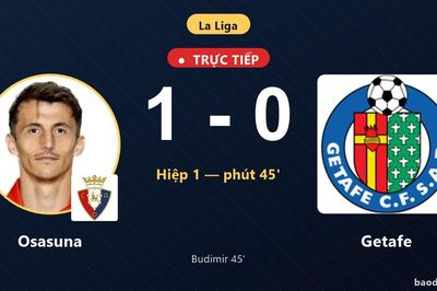 TRỰC TIẾPTrực tiếp Osasuna vs Getafe: Osasuna mở tỷ số