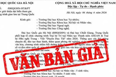 Cảnh báo giả mạo văn bản Đại học Quốc gia Hà Nội