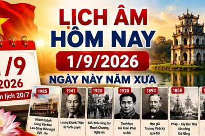 Lịch âm hôm nay 1/9/2026: Ngày 20 tháng 7 có gì đặc biệt?