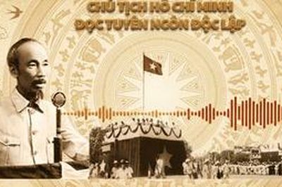 Nghe Tuyên ngôn Độc lập do Chủ tịch Hồ Chí Minh đọc sáng 2/9/1945