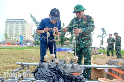 Cận cảnh trận địa pháo hoa chào mừng Quốc khánh 2/9 tại Sầm Sơn