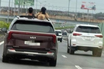 Cho trẻ 'hóng gió' khi đang lưu thông trên cao tốc, nữ tài xế bị phạt nặng
