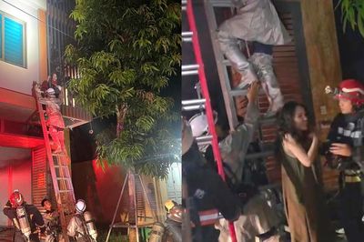 Hà Nội: Cháy nhà 6 tầng ở Phú Lương, cảnh sát cứu 2 người mắc kẹt