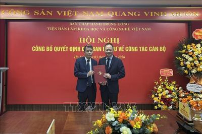 Ông Vũ Thanh Mai được bổ nhiệm giữ chức Phó Chủ tịch Viện Hàn lâm Khoa học và Công nghệ Việt Nam