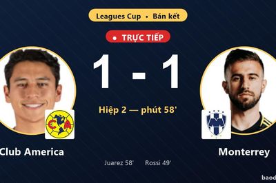 TRỰC TIẾPTrực tiếp Club America vs Monterrey: Club America gỡ hòa 1-1