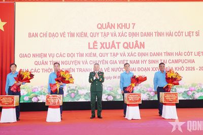 Thượng tướng Lê Quang Minh dự lễ xuất quân các đội tìm kiếm, quy tập hài cốt liệt sĩ tại Campuchia của Quân khu 7