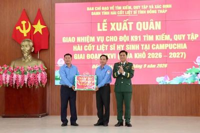 Đội quy tập hài cốt liệt sĩ Đồng Tháp lên đường tìm kiếm tại Campuchia