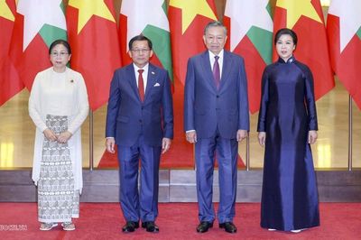 Lễ đón chính thức Tổng thống Myanmar và Phu nhân