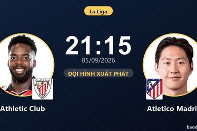 TRỰC TIẾPTrực tiếp Athletic Club vs Atletico Madrid: Thế trận giằng co đầy chặt chẽ, chưa có bàn thắng