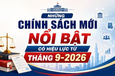 Những chính sách mới nổi bật có hiệu lực từ tháng 9-2026