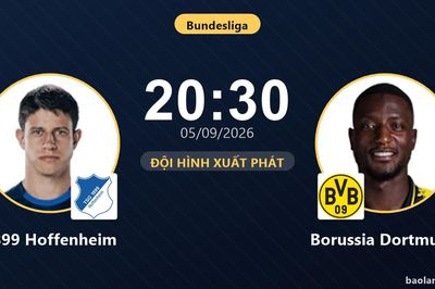 TRỰC TIẾPTrực tiếp 1899 Hoffenheim vs Borussia Dortmund: Thế trận giằng co trên sân Hoffenheim, chưa có bàn thắng