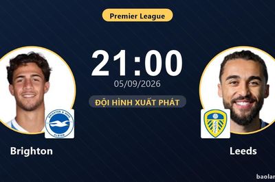 TRỰC TIẾPTrực tiếp Brighton vs Leeds: Đội hình xuất phát