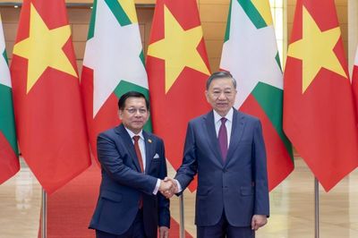 Toàn cảnh Lễ đón Tổng thống Myanmar và Phu nhân thăm chính thức Việt Nam