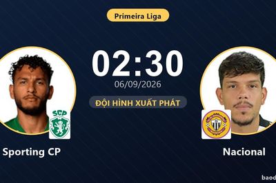 TRỰC TIẾPTrực tiếp Sporting CP vs Nacional: Đội hình xuất phát