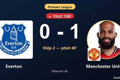 TRỰC TIẾPTrực tiếp Everton vs Manchester United: Manchester United mở tỷ số