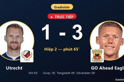 TRỰC TIẾPTrực tiếp Utrecht vs GO Ahead Eagles: Utrecht rút ngắn cách biệt 1-3