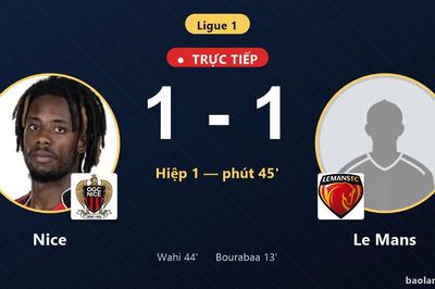 TRỰC TIẾPTrực tiếp Nice vs Le Mans: Hiệp 2 bắt đầu, hòa 1-1