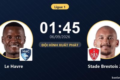 TRỰC TIẾPTrực tiếp Le Havre vs Stade Brestois 29: Trận đấu đang diễn ra
