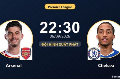 TRỰC TIẾPTrực tiếp Arsenal vs Chelsea: Đội hình xuất phát