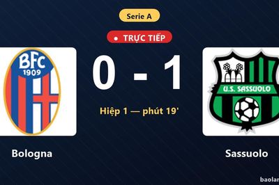 TRỰC TIẾPTrực tiếp Bologna vs Sassuolo: Sassuolo mở tỷ số