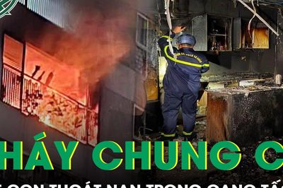 Lửa ngùn ngụt ở căn hộ chung cư, 3 mẹ con thoát nạn trong gang tấc