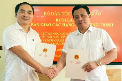 Bàn giao các hạng mục công trình cho Trường Dự bị Đại học Dân tộc Sầm Sơn