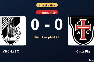 TRỰC TIẾPTrực tiếp Vitória SC vs Casa Pia: Hết hiệp 1, hòa 0-0