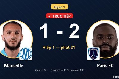 TRỰC TIẾPTrực tiếp Marseille vs Paris FC: Paris FC vượt lên dẫn trước