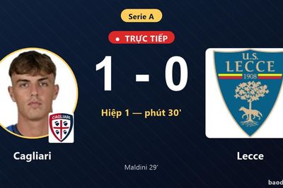 TRỰC TIẾPTrực tiếp Cagliari vs Lecce: Cagliari mở tỷ số