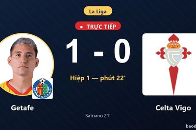 TRỰC TIẾPTrực tiếp Getafe vs Celta Vigo: Getafe mở tỷ số