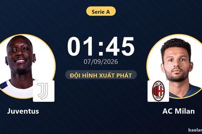 TRỰC TIẾPTrực tiếp Juventus vs AC Milan: Trận đấu đang diễn ra