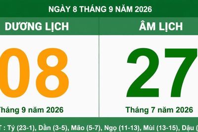 Tra cứu Lịch Âm Dương ngày 08/09/2026: Giờ hoàng đạo, hướng xuất hành và lưu ý phong thủy