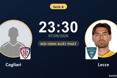 TRỰC TIẾPTrực tiếp Cagliari vs Lecce: Đội hình xuất phát