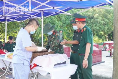 Lấy 120 mẫu hài cốt liệt sĩ tại Nghĩa trang Liệt sĩ Nga Sơn