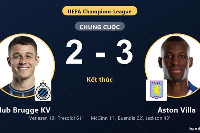 Club Brugge KV rượt đuổi bất thành, Aston Villa thắng kịch tính ở Champions League