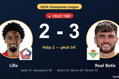 TRỰC TIẾPTrực tiếp Lille vs Real Betis: Lille mất người