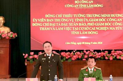 Lãnh đạo Công an tỉnh thăm, làm việc tại Cơ sở cai nghiện ma túy số 4