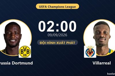 TRỰC TIẾPTrực tiếp Borussia Dortmund vs Villarreal: Đội hình xuất phát