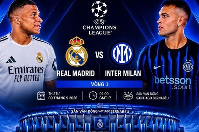 Lịch thi đấu Champions League 8/9: Real Madrid đại chiến Inter Milan, Manchester City làm khách trên sân Porto