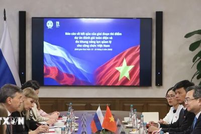 Trưởng Ban Chính sách, chiến lược Trung ương làm việc với lãnh đạo Học viện Tổng thống Nga