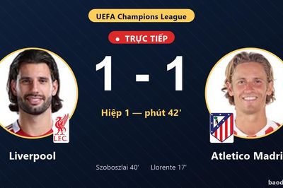TRỰC TIẾPTrực tiếp Liverpool vs Atletico Madrid: Hết hiệp 1, hòa 1-1