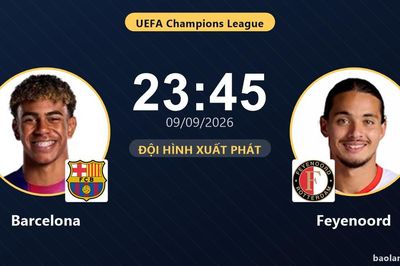 TRỰC TIẾPTrực tiếp Barcelona vs Feyenoord: Đội hình xuất phát