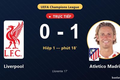 TRỰC TIẾPTrực tiếp Liverpool vs Atletico Madrid: Atletico Madrid mở tỷ số