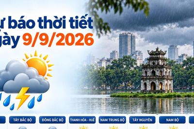 Thời tiết hôm nay 9/9: Bắc bộ mưa dông về chiều tối, Hà Nội đêm chuyển mát