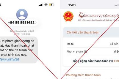 Giả danh cơ quan Công an gửi tin nhắn 'phạt nguội' kèm đường link giả mạo